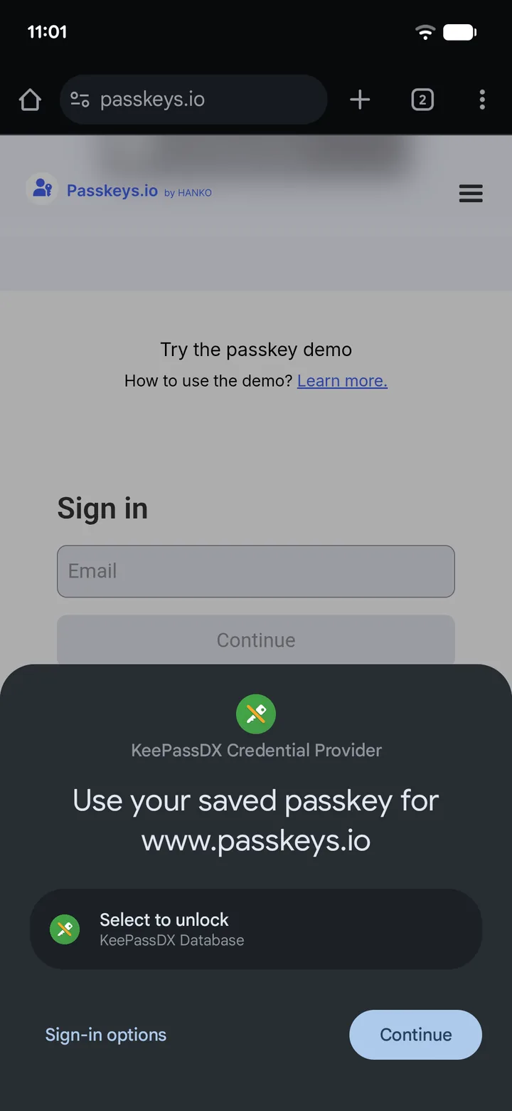 KeePassDX screenshot 1